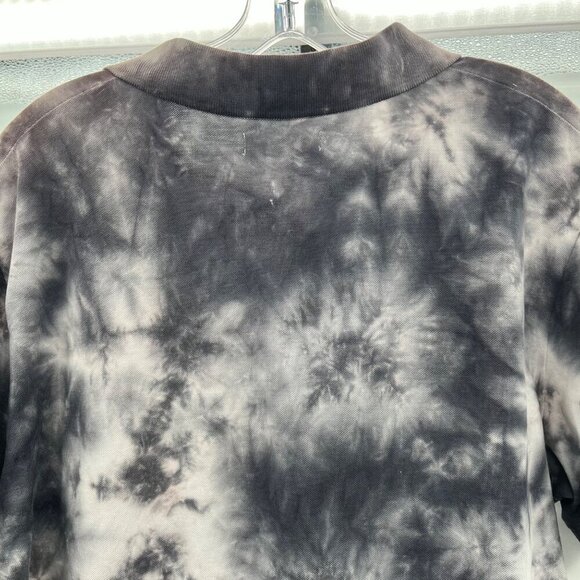 BP. Men's Tie Dye Polo Shirt Gray/White Size Large - Picture 6 of 9